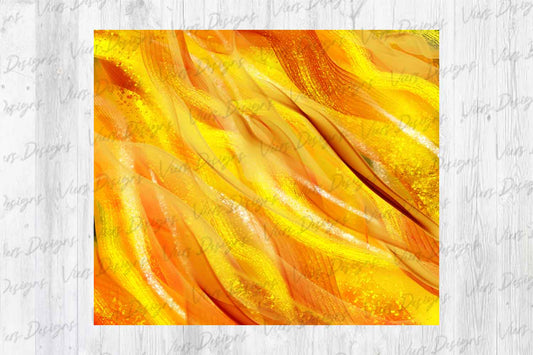 Gold & Orange Shimmer Wave Tumbler Wrap PNG