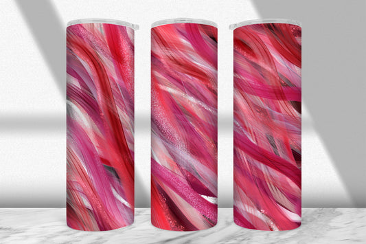 Pink & Rose Shimmer Wave Tumbler Wrap PNG