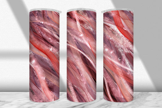 Rose & Mauve Shimmer Wave Tumbler Wrap PNG