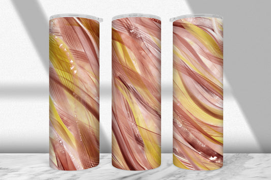 Rose Gold & Blush Shimmer Wave Tumbler Wrap PNG