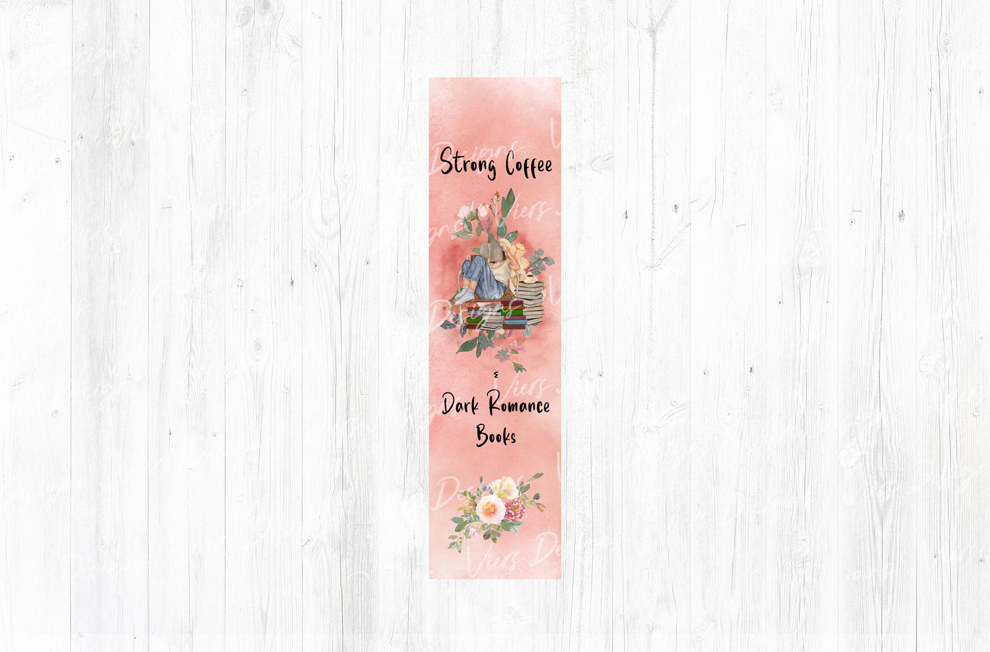 Strong Coffee & Dark Romance Books Bookmark PNG