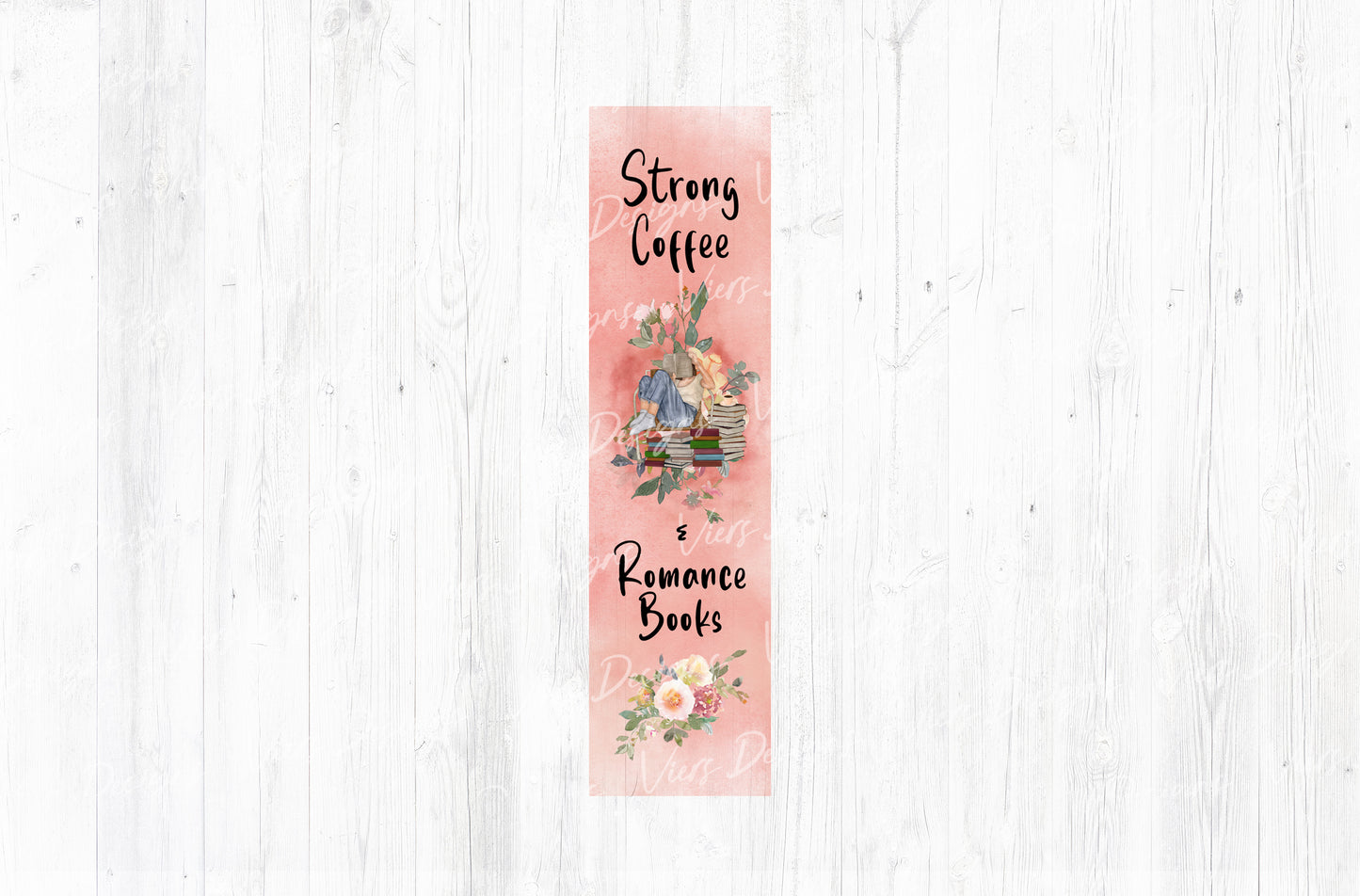 Strong Coffee & Romance Books Bookmark PNG