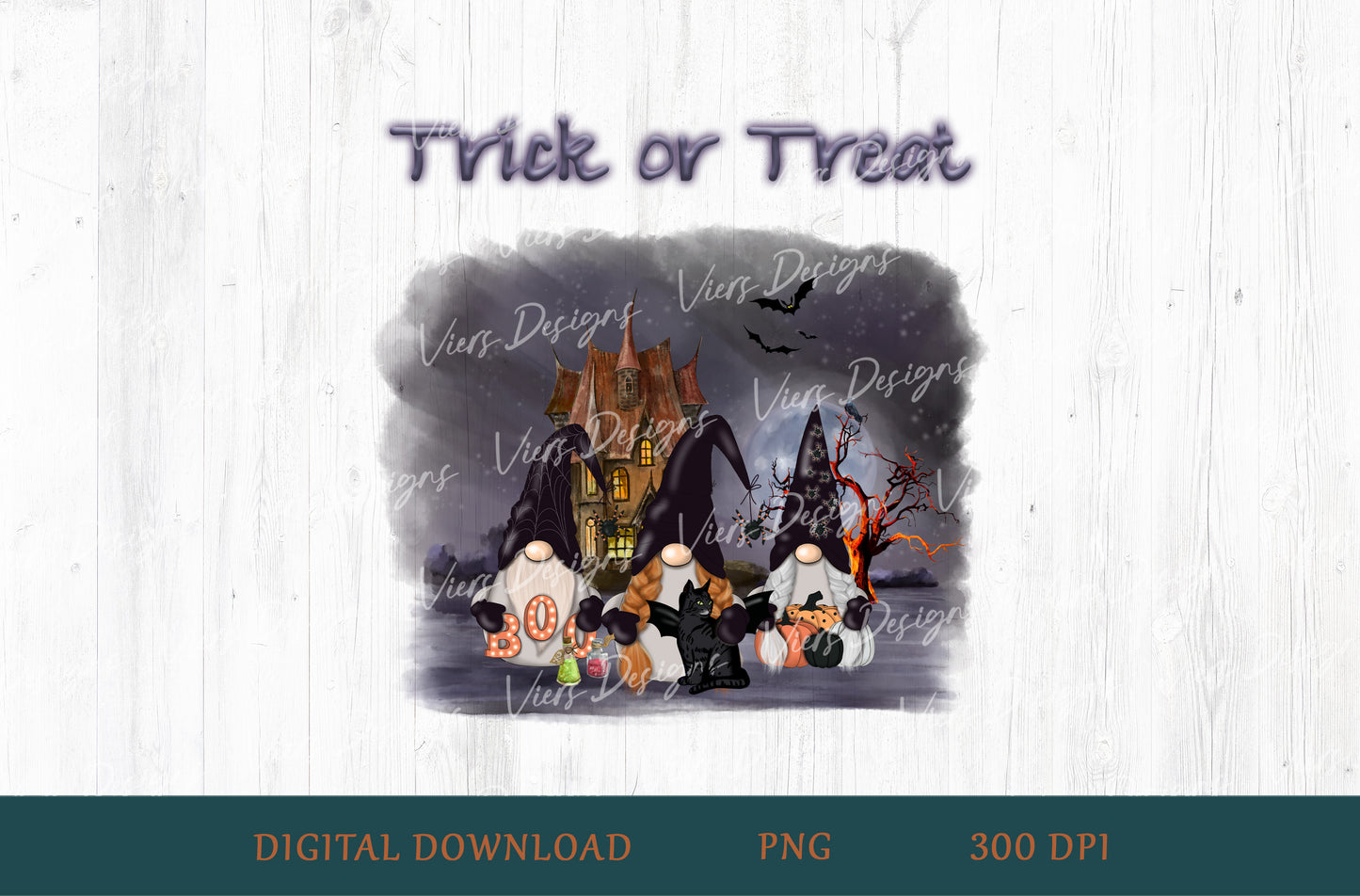 Trick or Treat Gnomes Sublimation PNG
