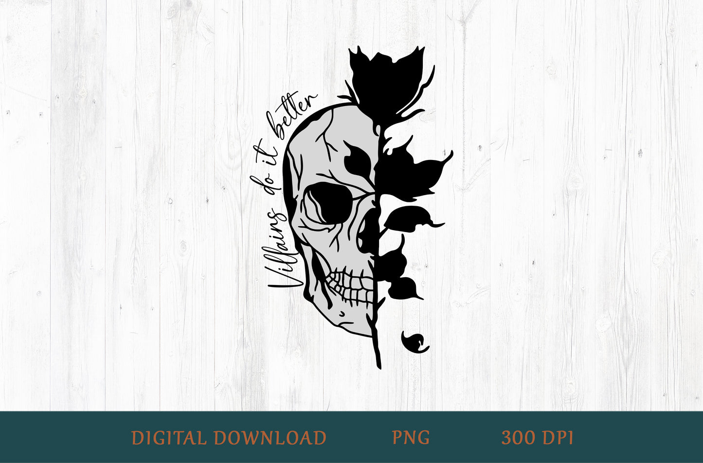 Villains Do It Better PNG – Dark Romance Book Lover Design (Black & White)